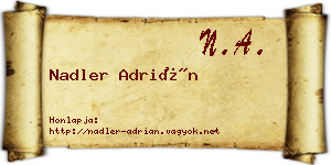 Nadler Adrián névjegykártya